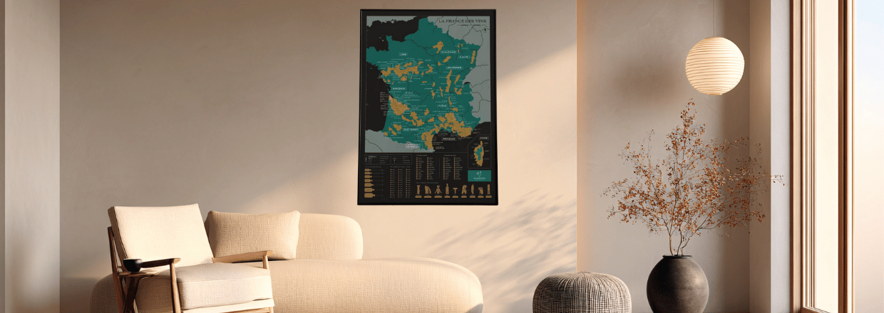 Carte à gratter : la France des vins