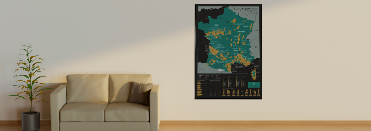 Carte à gratter : la France des vins