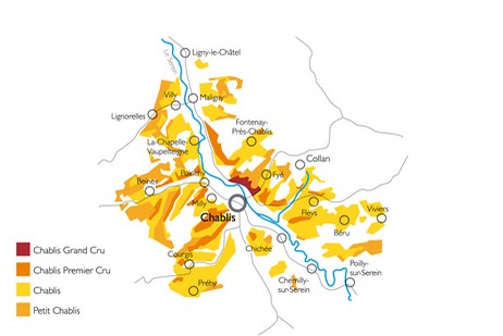 carte vignoble chablis