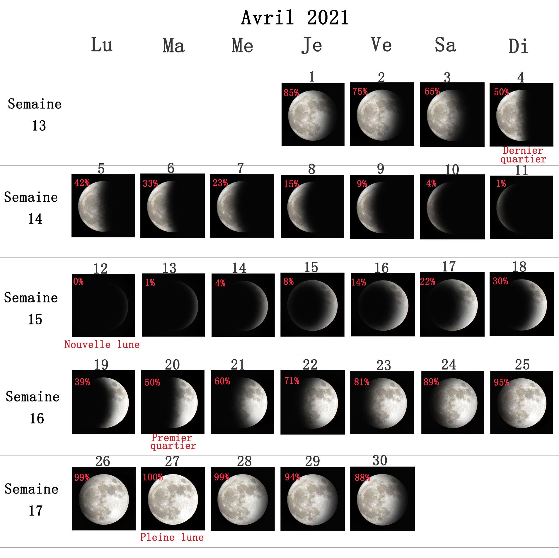 calendrier lunaire