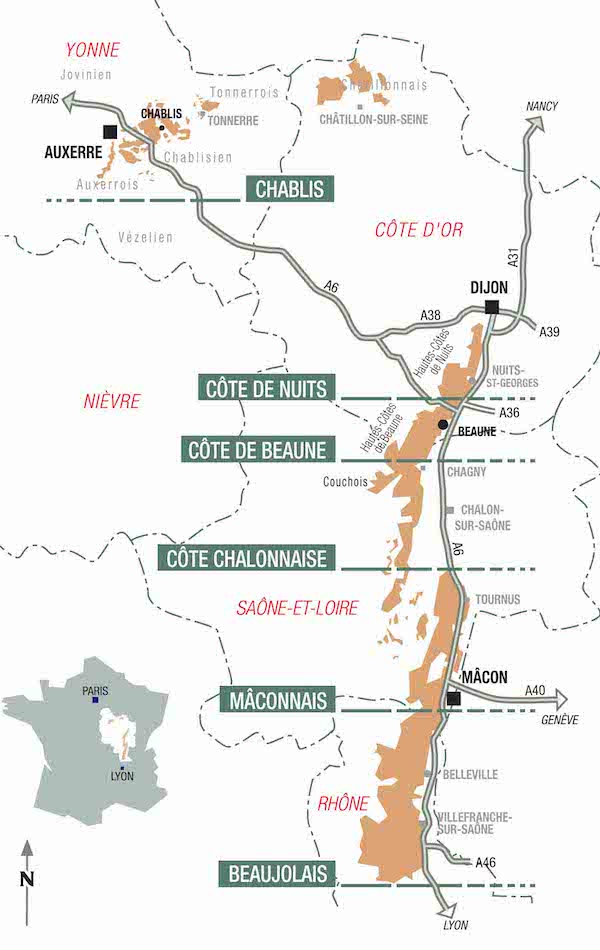 carte vin bourgogne