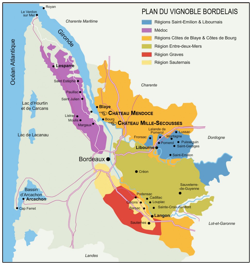 carte vignoble bordelais