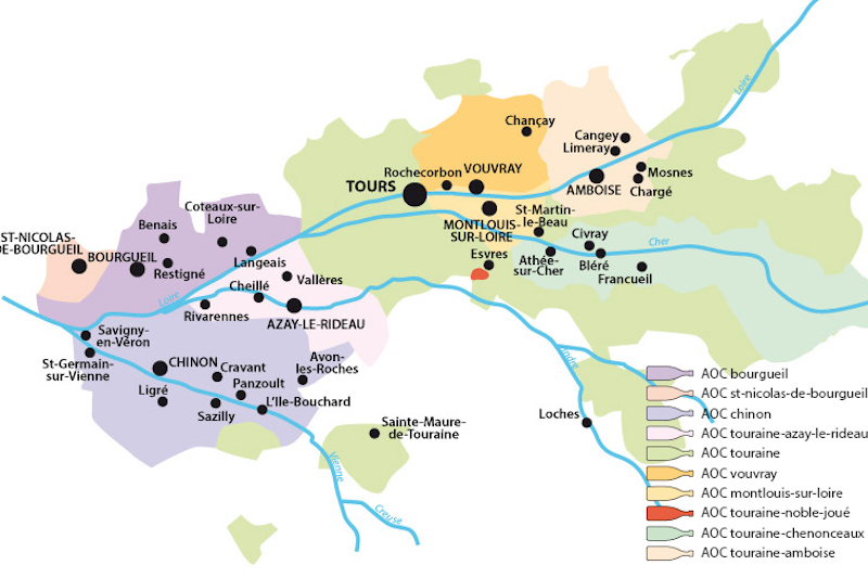 carte vignoble chinon val de loire